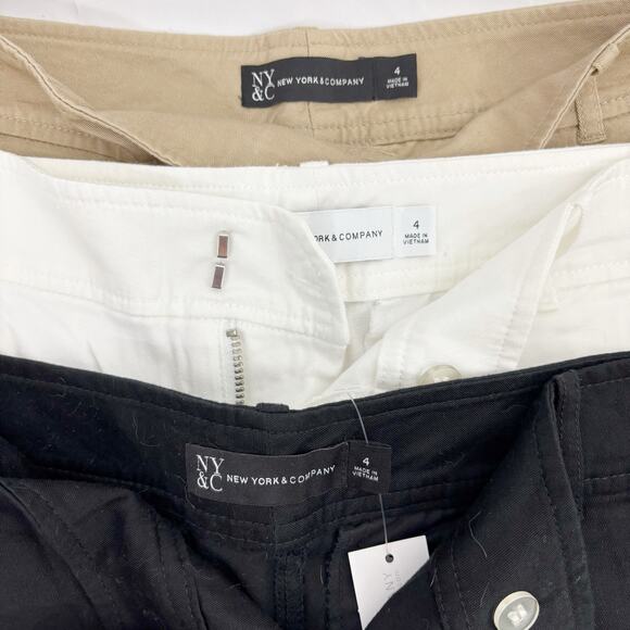 NY&C Women’s 4” Shorts Lot of 3 White Navy Black Size 4 - Picture 2 of 2